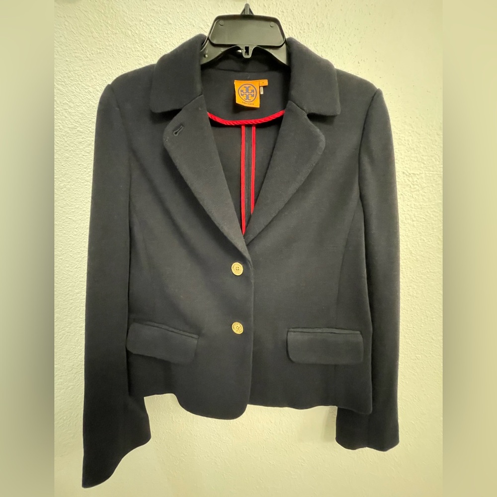 Like New Tory Burch Midnight Blazer with Gold Buttons